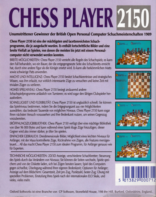 Chess Player 2150 — box-2D-back (DE)