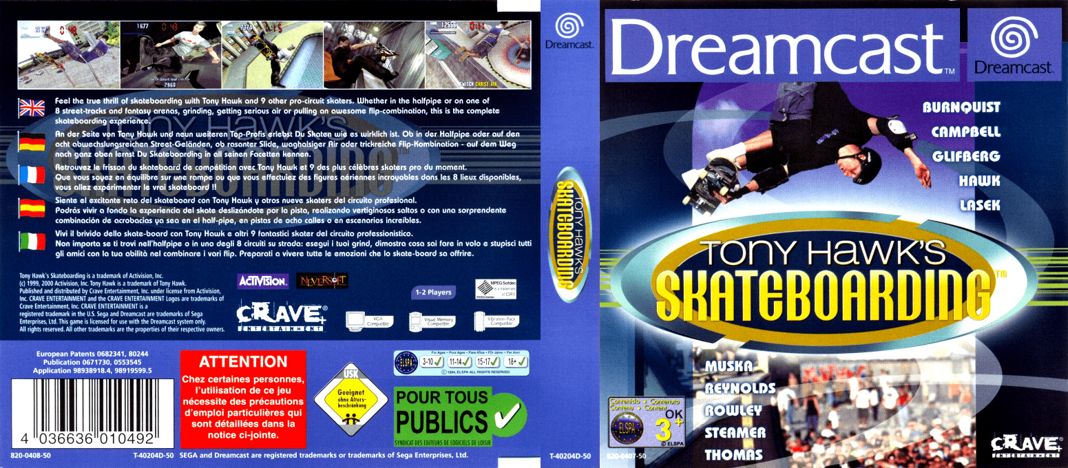 Tony Hawk's Skateboarding — box-texture (EU)