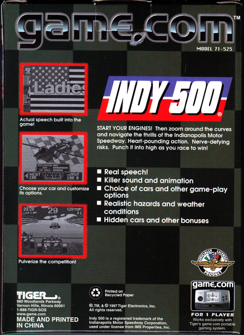 Indy 500 — box-2D-back (US)