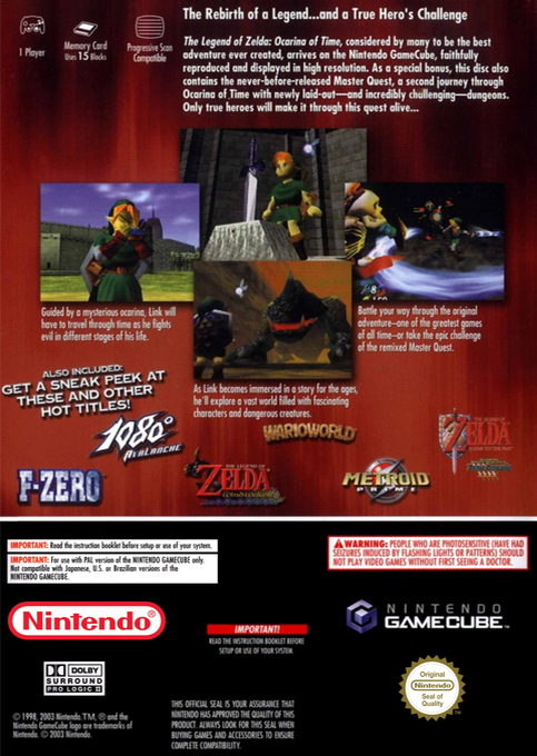 Legend of Zelda, The - Ocarina of Time & Master Quest — box-2D-back (EU)