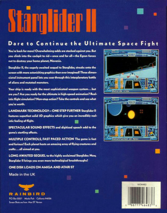 Starglider 2 — box-2D-back (US)