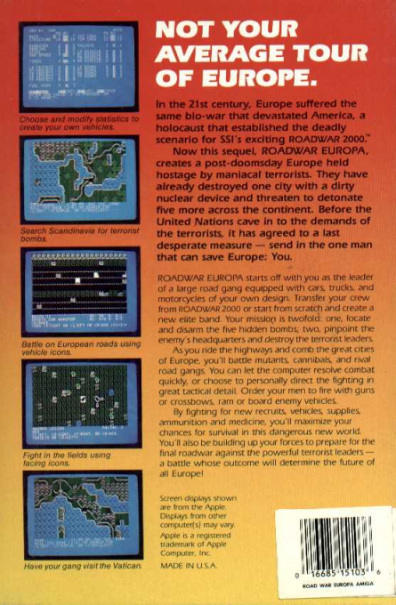 Roadwar Europa — box-2D-back (US)