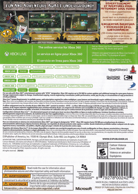 Adventure Time - Explore Le Donjon Et Pose Pas De Question ! — box-2D-back (US)