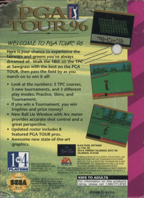 Pga Tour 96 — box-2D-back (US)