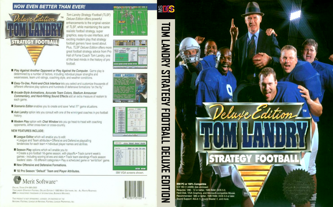 Tom Landry Strategy Football Deluxe Edition — box-texture (US)