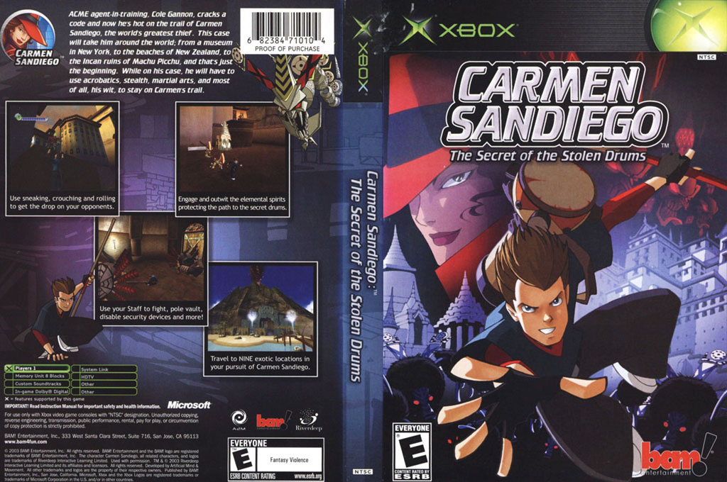 Carmen Sandiego - The Secret of the Stolen Drums — box-texture (US)