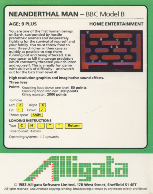 Neanderthal Man — box-2D-back (WOR)