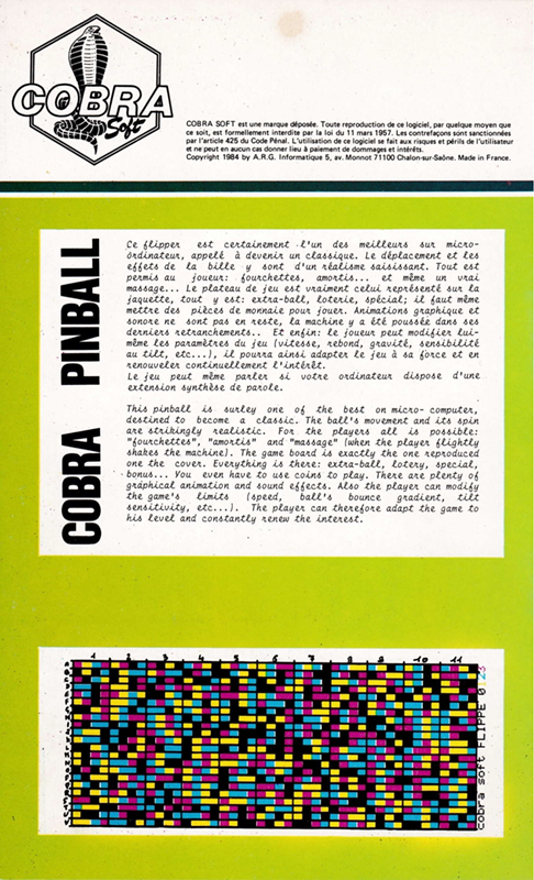 Cobra Pinball — box-2D-back (FR)