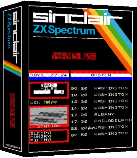 Amtrak Rail Pass — box-3D (SS)