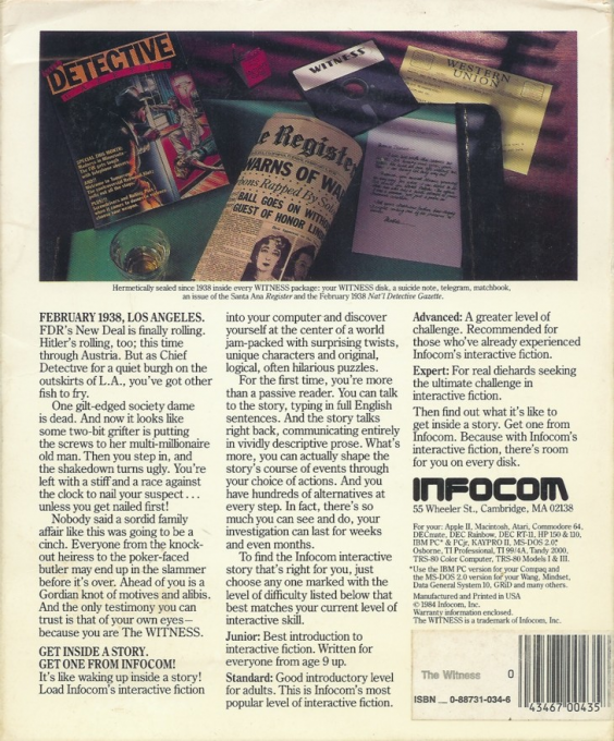 Witness, The — box-2D-back (US)