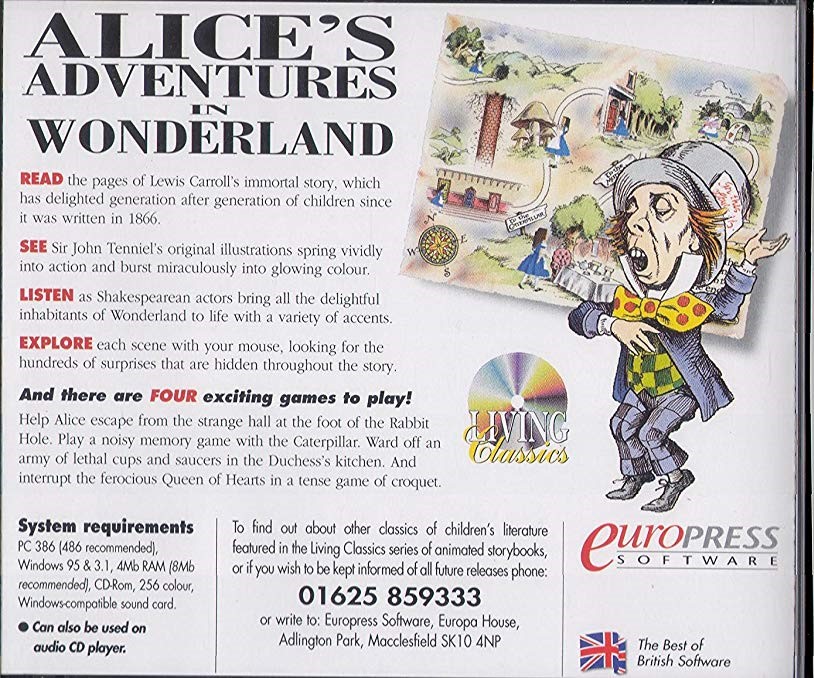 Alice's Adventures in Wonderland — box-2D-back (WOR)