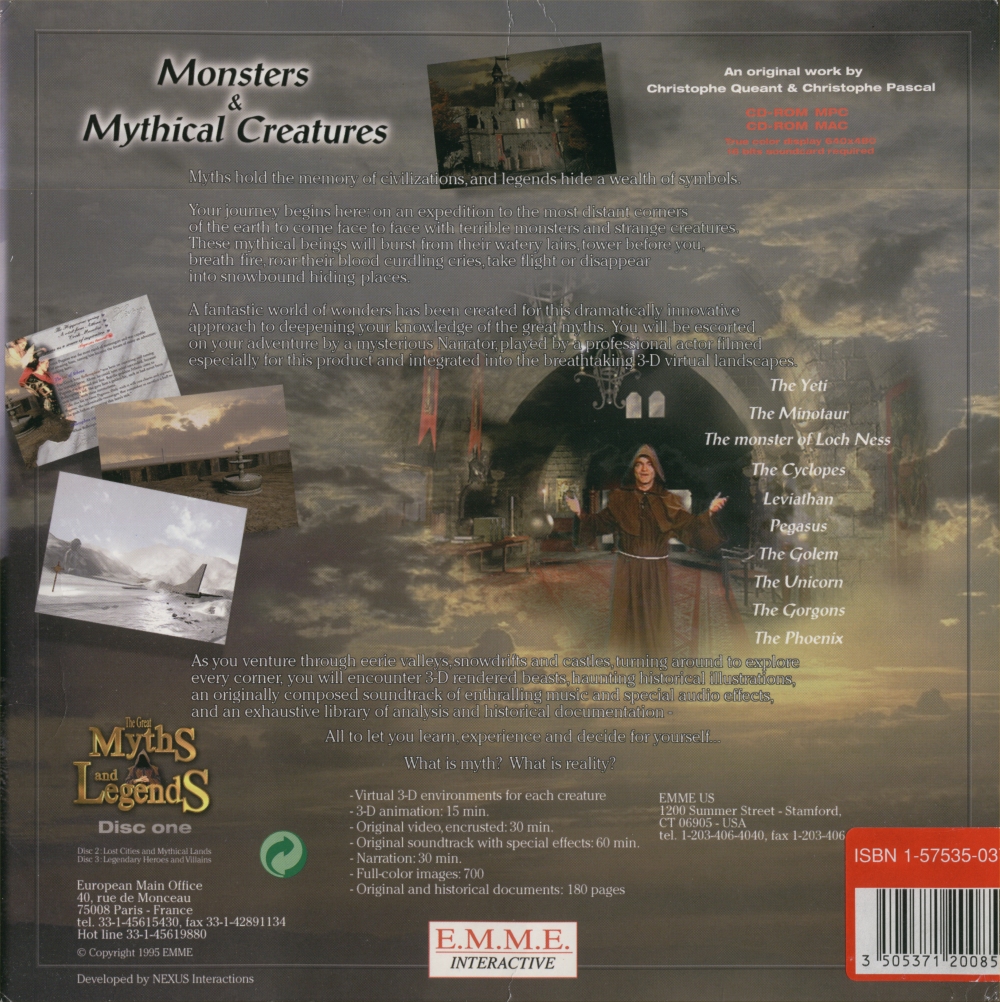 Great Myths & Legends Volume 1: Monsters & Mythical Creatures — box-2D-back (US)