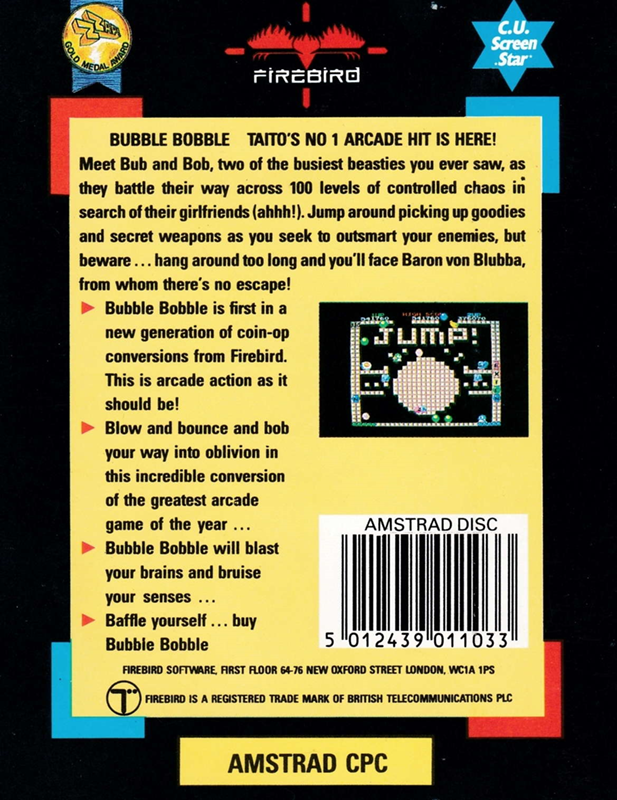 Bubble Bobble — box-2D-back (EU)