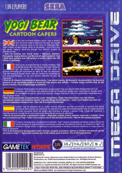 Yogi Bear - Cartoon Capers — box-2D-back (EU)
