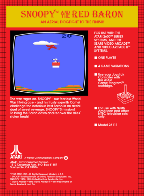Snoopy And The Red Baron — box-2D-back (US)