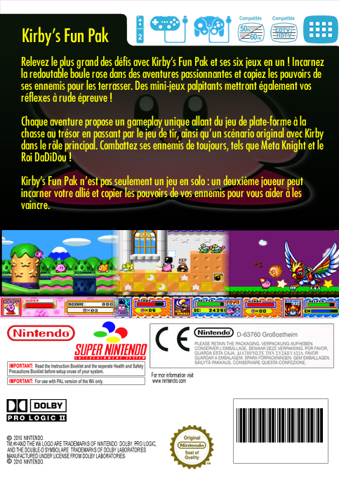 Kirby's Fun Pak — box-2D-back (FR)