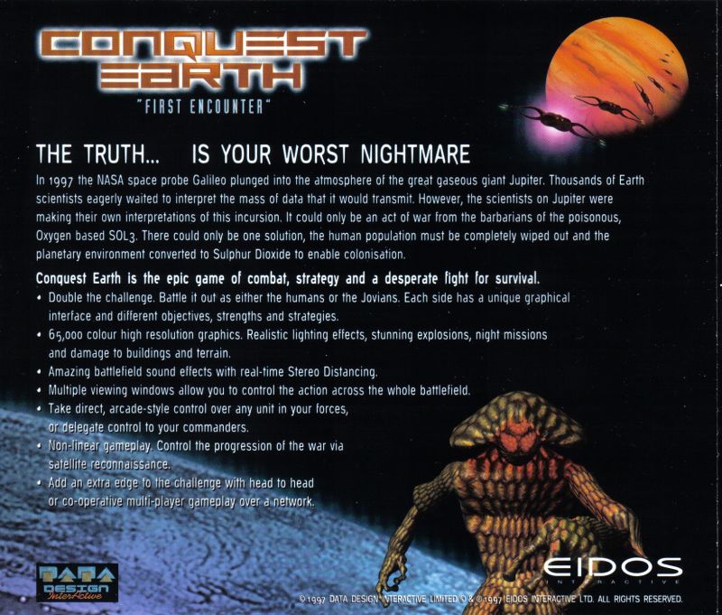 Conquest Earth - First Encounter — box-2D-back (UK)