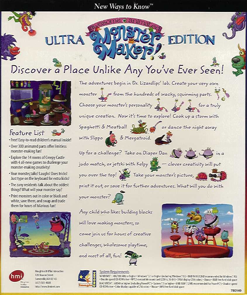 AweSome Animated Monster Maker: Ultra Edition — box-2D-back (US)