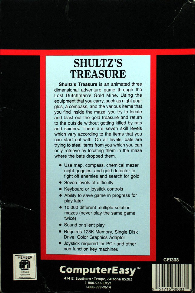 Shultz's Treasure — box-2D-back (WOR)