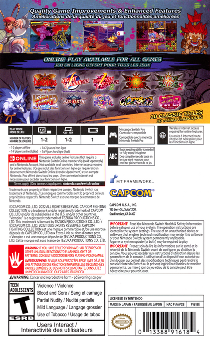 Capcom Fighting Collection — box-2D-back (US)