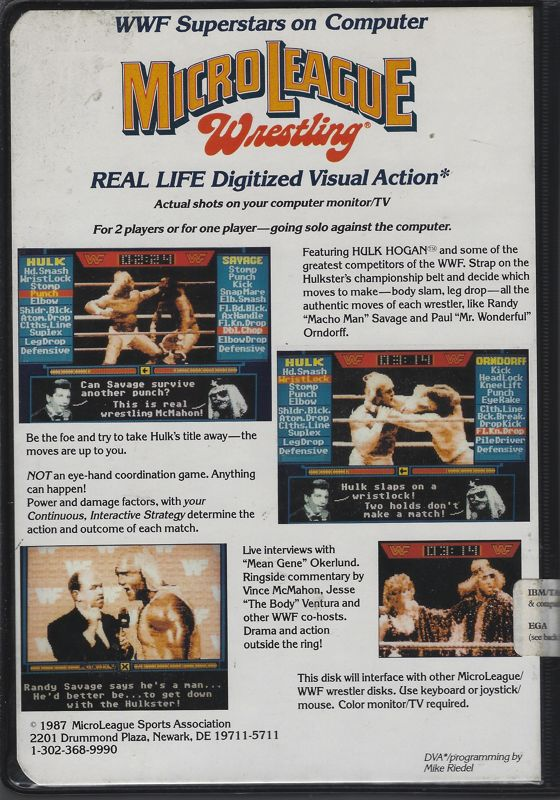 MicroLeague Wrestling — box-2D-back (US)