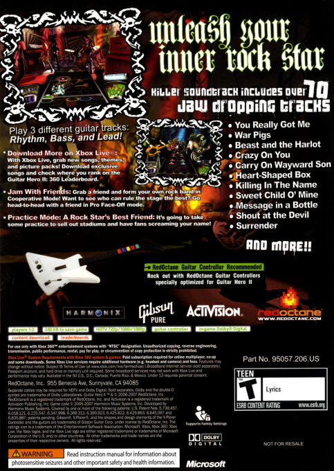 Guitar Hero II — box-2D-back (US)