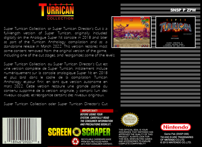 Super Turrican Collection — box-2D-back (SS)