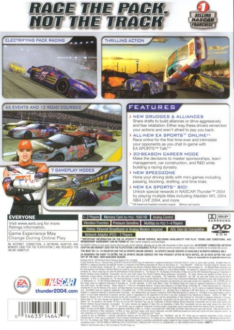 NASCAR Thunder 2004 — box-2D-back (US)
