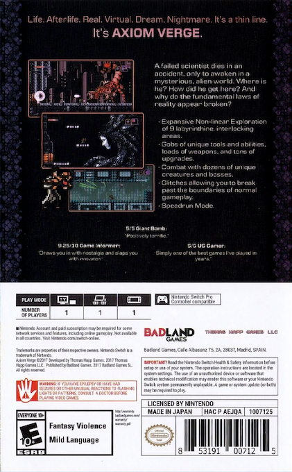 Axiom Verge — box-2D-back (US)