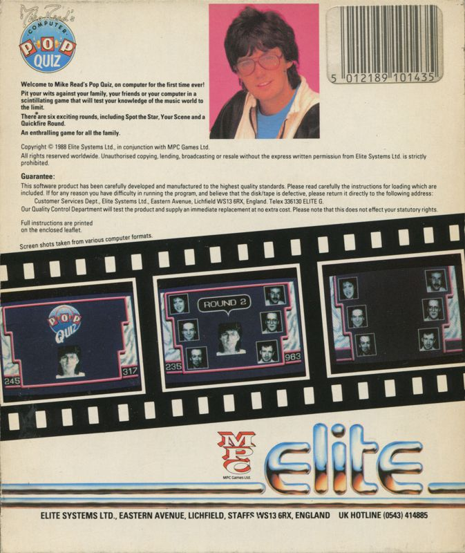 Mike Read's Computer Pop Quiz — box-2D-back (EU)