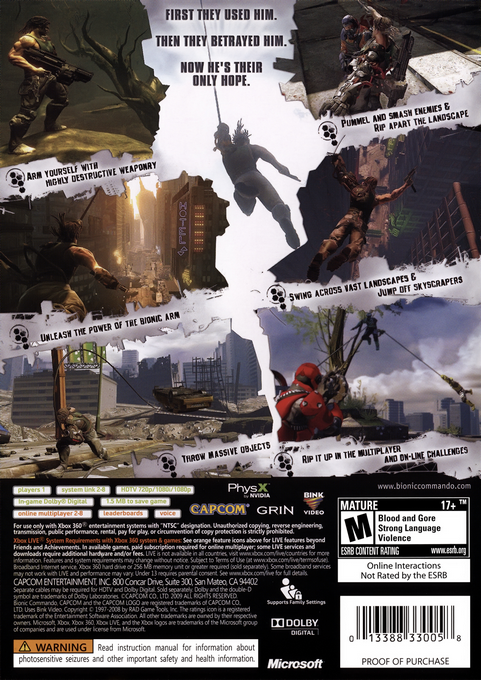 Bionic Commando — box-2D-back (US)
