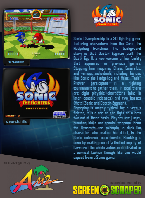 Sonic Championship — box-2D-back (SS)