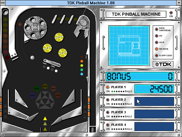 TDK Pinball Machine — ss (WOR)