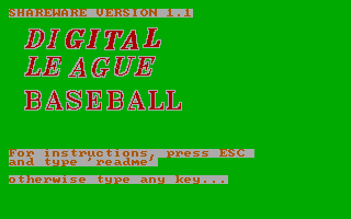 Digital League Baseball box art