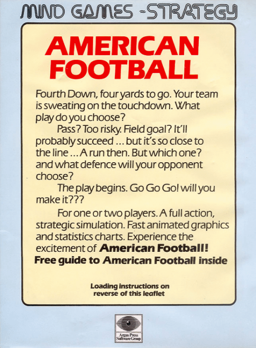American Football — box-2D-back (EU)