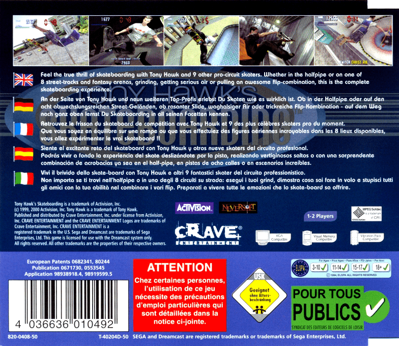 Tony Hawk's Pro Skater — box-2D-back (EU)