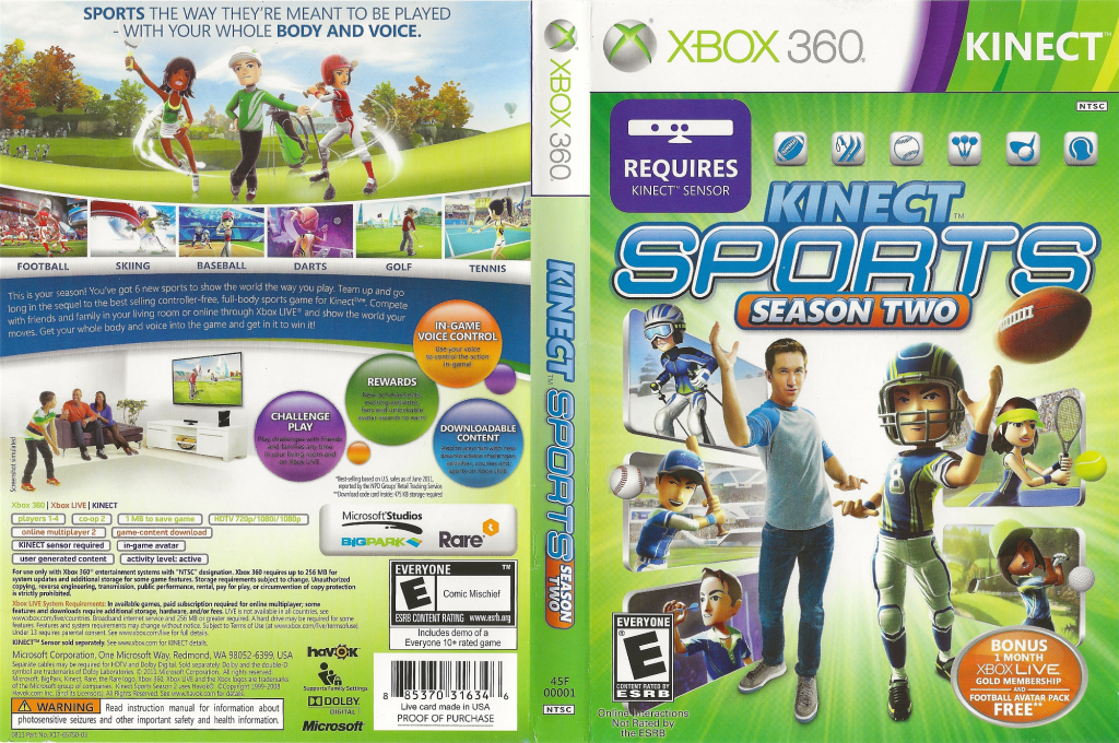 Kinect Sports - Season Two — box-texture (US)