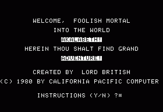 Akalabeth - World of Doom — sstitle (US)
