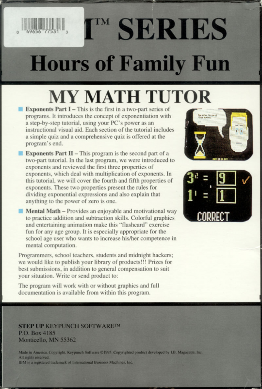 My Math Tutor — box-2D-back (US)