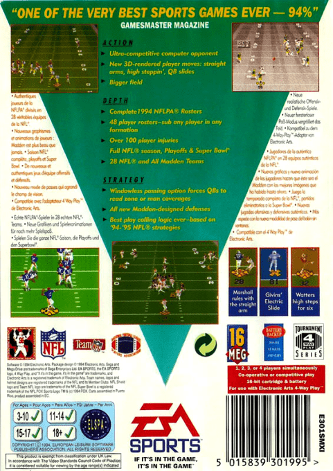 Madden Nfl 95 — box-2D-back (EU)