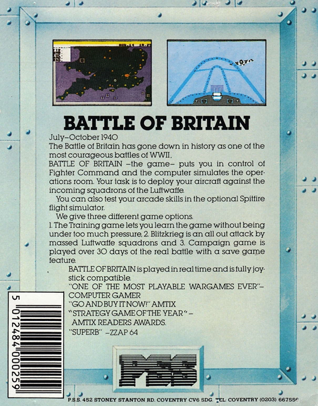 Battle Of Britain — box-2D-back (EU)
