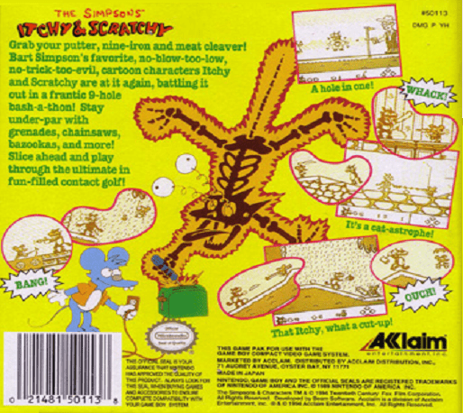 The Simpsons Itchy & Scratchy : Miniature Golf Mad — box-2D-back (US)