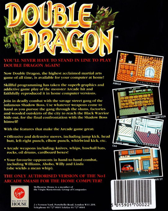 Double Dragon — box-2D-back (EU)