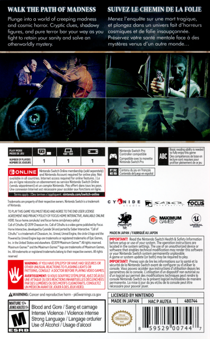 Call of Cthulhu — box-2D-back (CA)