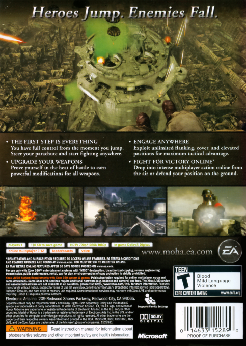 Medal of Honor - Airborne — box-2D-back (US)