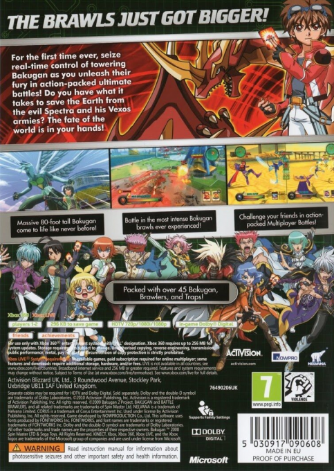 Bakugan Battle Brawlers - Les Protecteurs De La Terre — box-2D-back (EU)