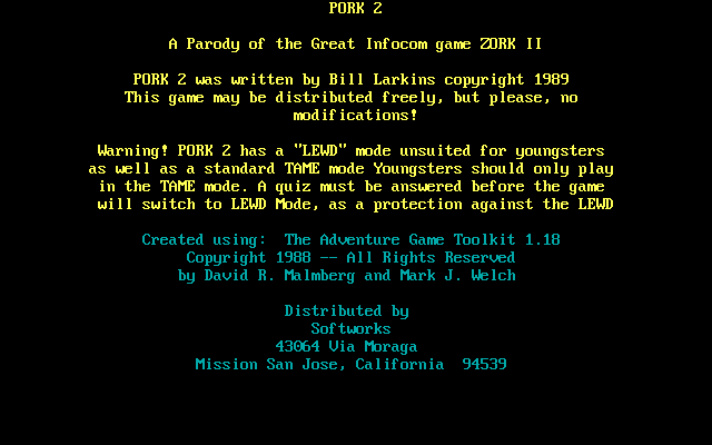 Pork II : The Gizzard Of Showbiz — sstitle (WOR)