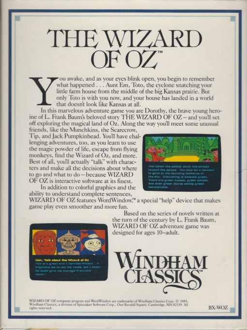 Wizard Of Oz, The — box-2D-back (US)