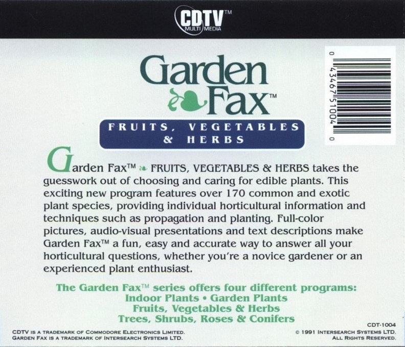 Garden Fax - Fruits, Vegetables And Herbs — box-2D-back (WOR)
