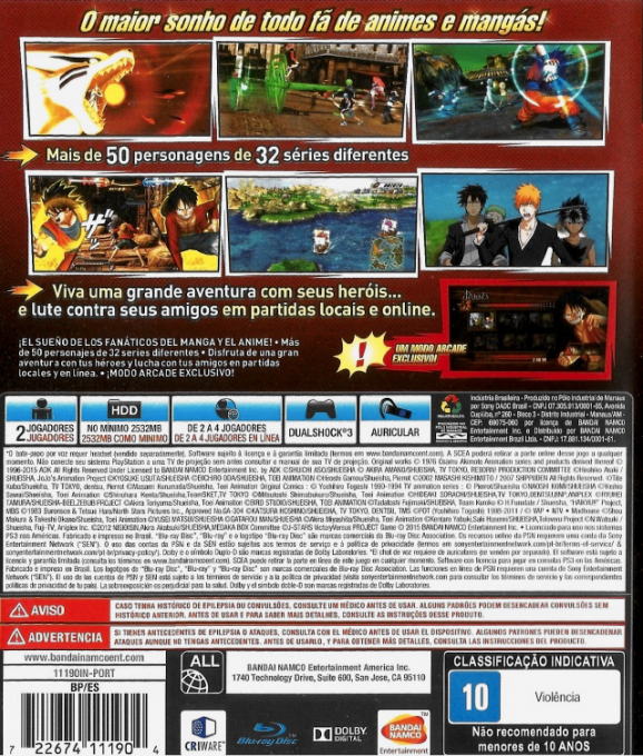 J-Stars Victory Vs. — box-2D-back (EU)
